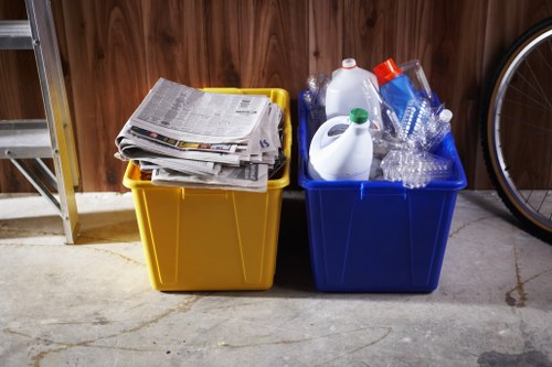 Eco-friendly waste management and recycling during home clearance.